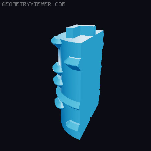 Hexglyph remix for printing in parts 3D model thumbnail