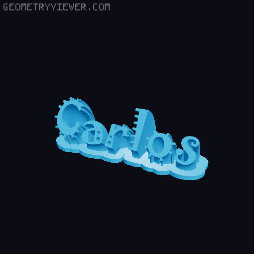 Sweeping crazy name tag 3D model thumbnail