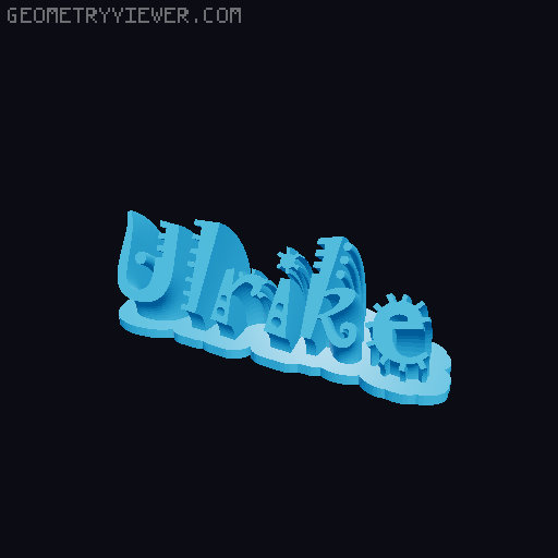 Sweeping crazy name tag 3D model thumbnail