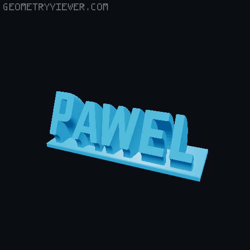 Sweeping Name Tag 3D model thumbnail