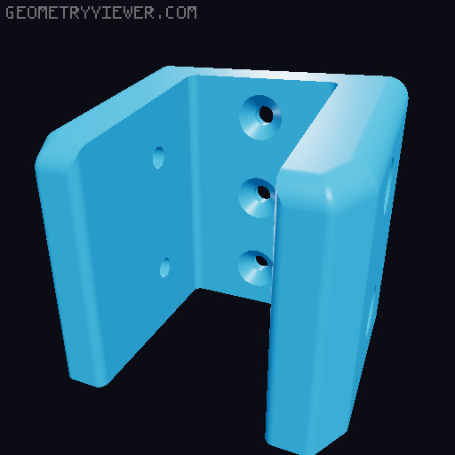 U-shaped bracket for 1.8m x 1.8m privacy panels – 70x70 mm posts 3D model thumbnail