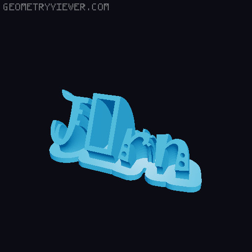 Sweeping crazy name tag 3D model thumbnail