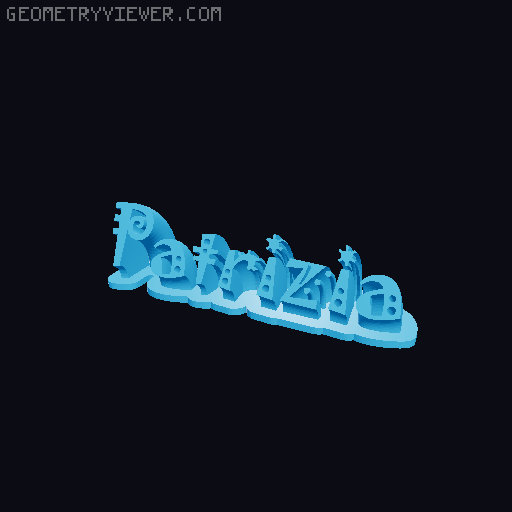 Sweeping crazy name tag 3D model thumbnail