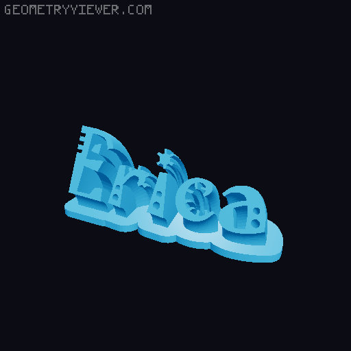 Sweeping crazy name tag 3D model thumbnail