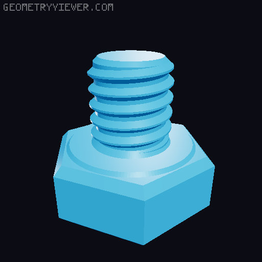 Hundreds of Metric Hex Screws Version 1: M2, M3, M4, M5, M6, M8, M10, M12, M14, M16, ... M48 3D model thumbnail