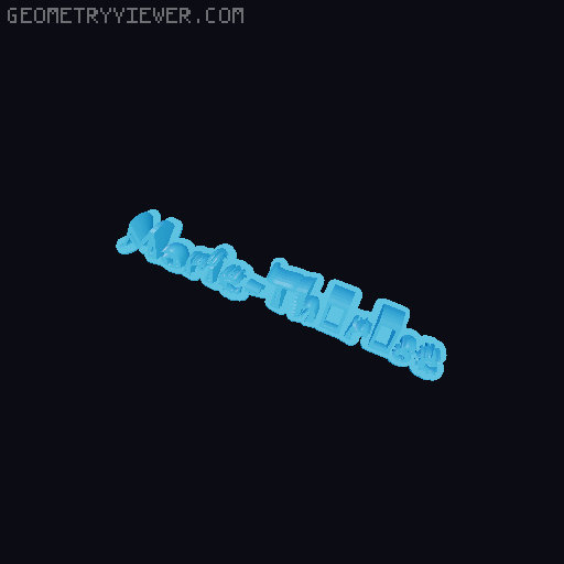 Sweeping crazy name tag 3D model thumbnail