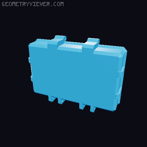 Rugged Snap-Lock Protective Box 3D model thumbnail
