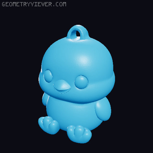 Cute Chick Keychain + Figurine 3D model thumbnail