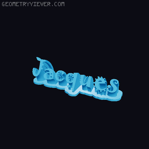 Sweeping crazy name tag 3D model thumbnail