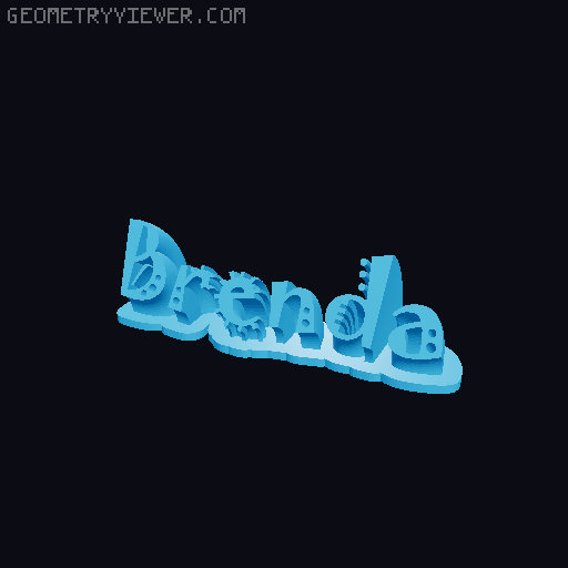 Sweeping crazy name tag 3D model thumbnail