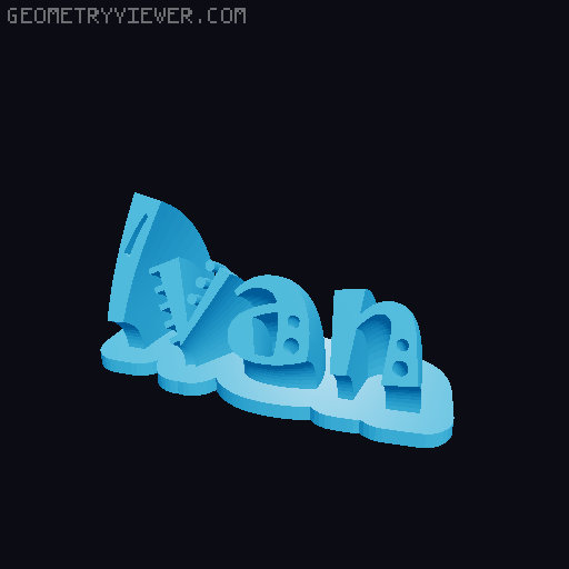 Sweeping crazy name tag 3D model thumbnail