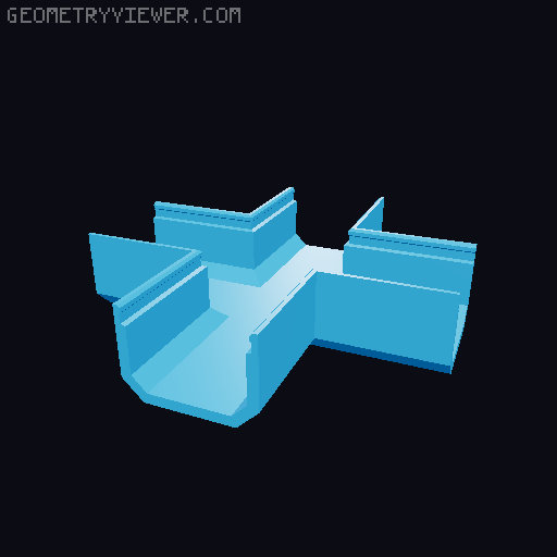 Underware Channel Tops (I, L, C, T, X) - Extra height + Parametric models 3D model thumbnail