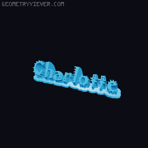 Sweeping crazy name tag 3D model thumbnail