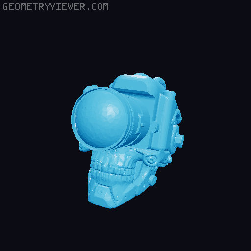 Dummy 13 cyber skull head 3D model thumbnail