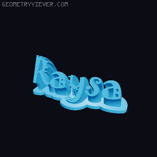 Sweeping crazy name tag 3D model thumbnail