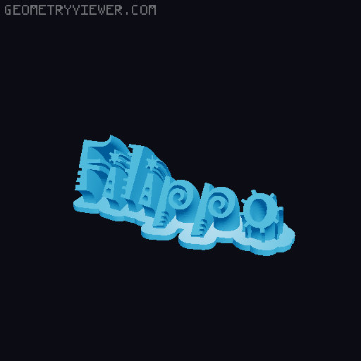 Sweeping crazy name tag 3D model thumbnail
