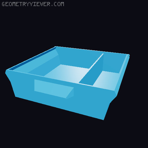 Under Desk Drawer Extended and Wider Screw Hole 3D model thumbnail