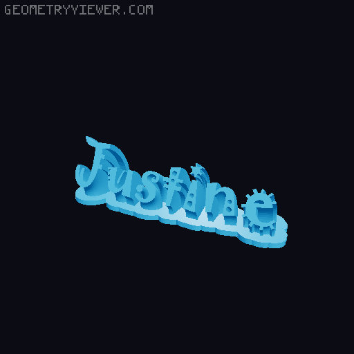 Sweeping crazy name tag 3D model thumbnail