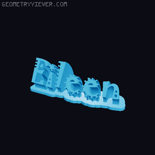 Sweeping crazy name tag 3D model thumbnail