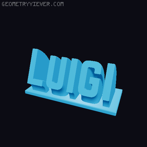 Sweeping Name Tag 3D model thumbnail