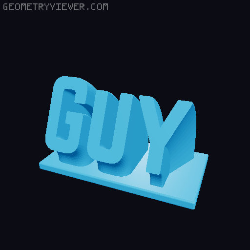 Sweeping Name Tag 3D model thumbnail