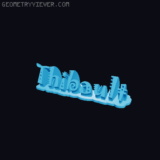 Sweeping crazy name tag 3D model thumbnail