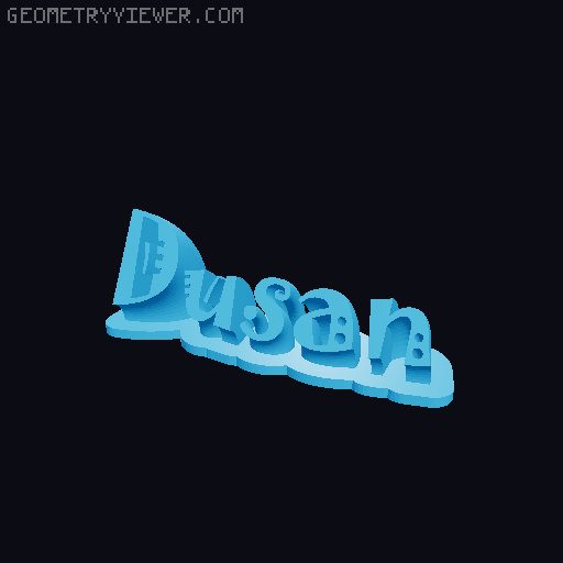 Sweeping crazy name tag 3D model thumbnail