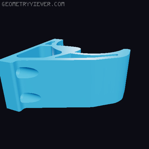 Electric Skateboard Wall Mount 3D model thumbnail
