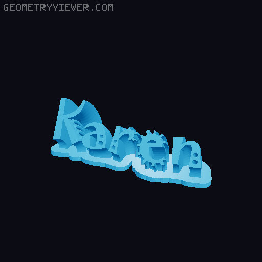 Sweeping crazy name tag 3D model thumbnail