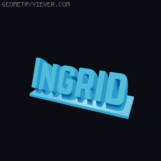 Sweeping Name Tag 3D model thumbnail