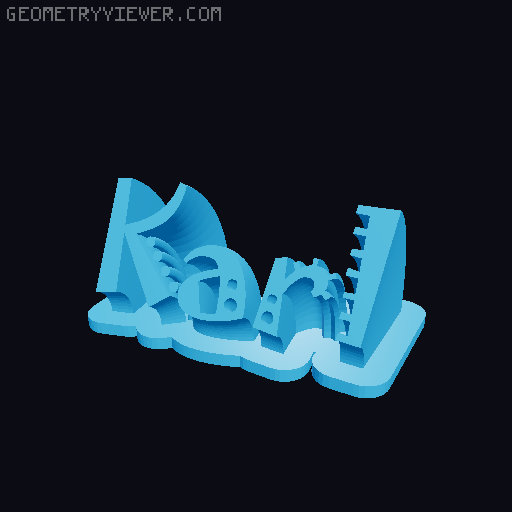 Sweeping crazy name tag 3D model thumbnail