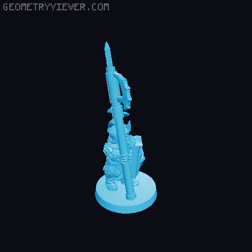Easterling Warriors (Pikes) 10mm Scale 3D model thumbnail