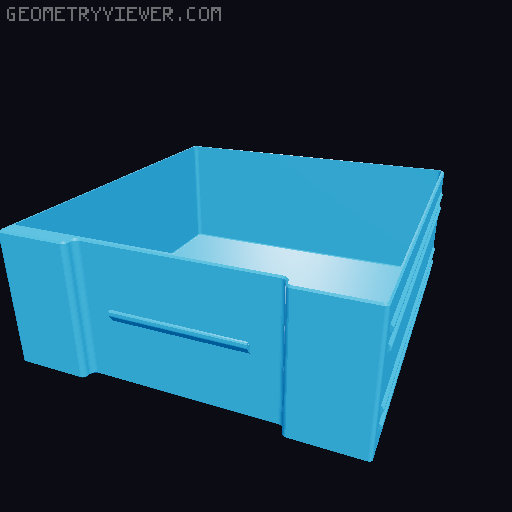 Drawer Box set 23x23cm fitting a Bambulabs printbed 3D model thumbnail