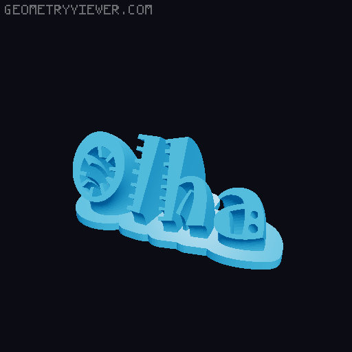 Sweeping crazy name tag 3D model thumbnail