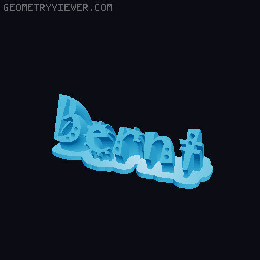 Sweeping crazy name tag 3D model thumbnail