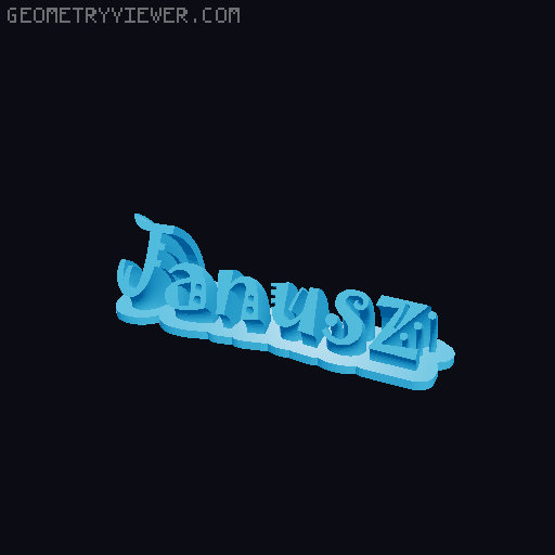 Sweeping crazy name tag 3D model thumbnail