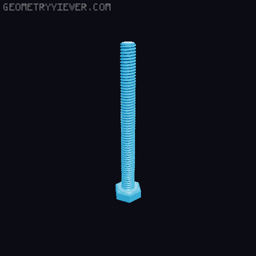 Hundreds of Metric Hex Screws Version 1: M2, M3, M4, M5, M6, M8, M10, M12, M14, M16, ... M48 3D model thumbnail