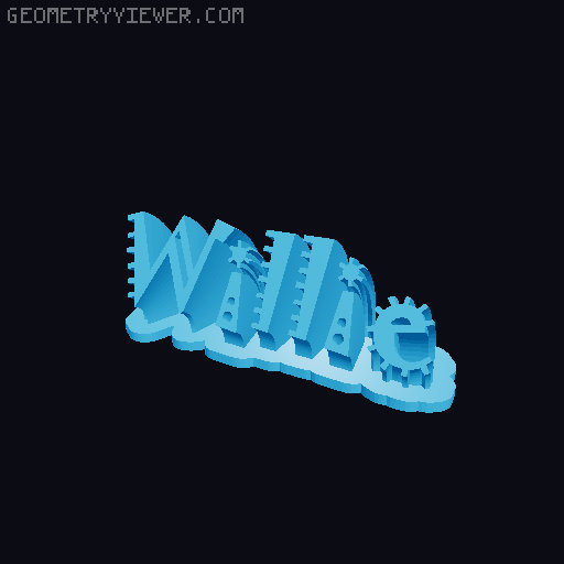 Sweeping crazy name tag 3D model thumbnail