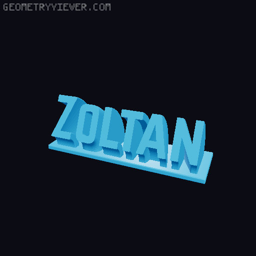Sweeping Name Tag 3D model thumbnail