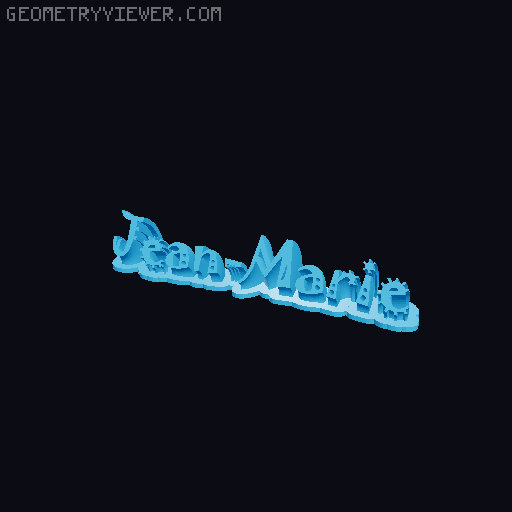 Sweeping crazy name tag 3D model thumbnail