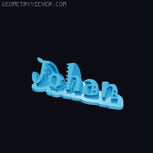 Sweeping crazy name tag 3D model thumbnail
