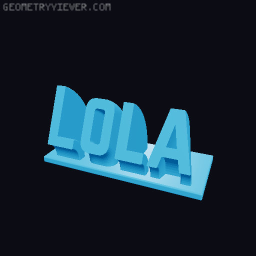 Sweeping Name Tag 3D model thumbnail