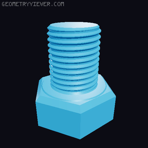 Hundreds of Metric Hex Screws Version 1: M2, M3, M4, M5, M6, M8, M10, M12, M14, M16, ... M48 3D model thumbnail