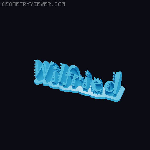 Sweeping crazy name tag 3D model thumbnail