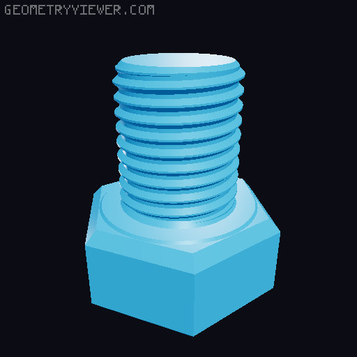 Hundreds of Metric Hex Screws Version 1: M2, M3, M4, M5, M6, M8, M10, M12, M14, M16, ... M48 3D model thumbnail