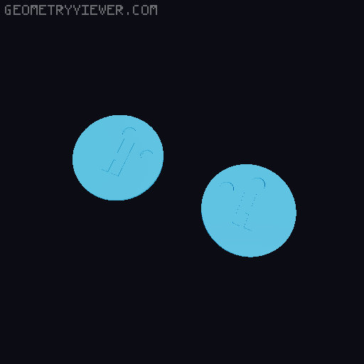 Water Molecule for magnetic board 3D model thumbnail