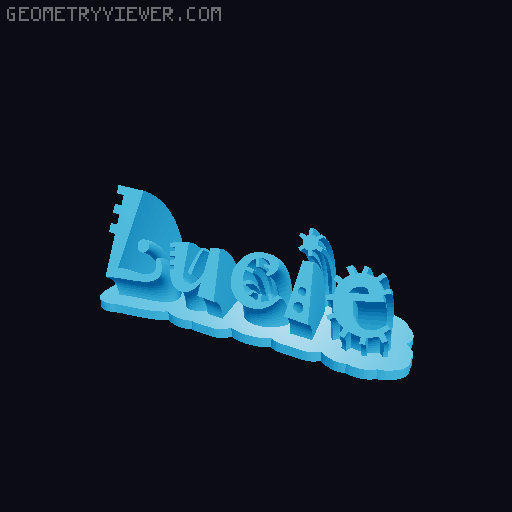 Sweeping crazy name tag 3D model thumbnail