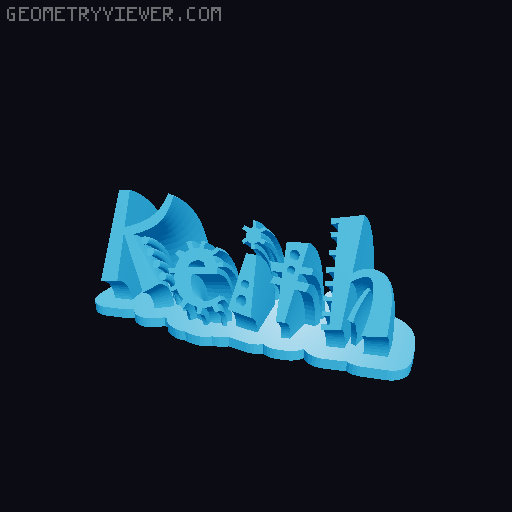 Sweeping crazy name tag 3D model thumbnail