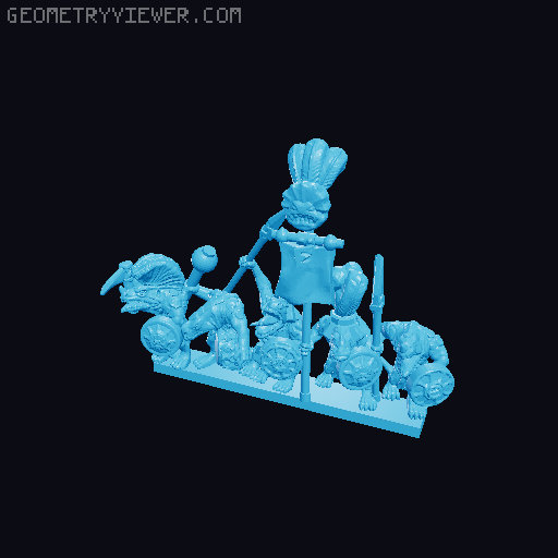 Warmaster Lizardmen Saurus 3D model thumbnail