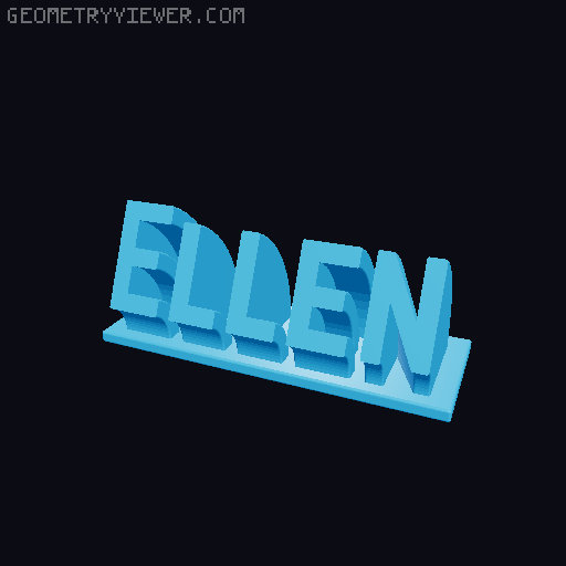 Sweeping Name Tag 3D model thumbnail